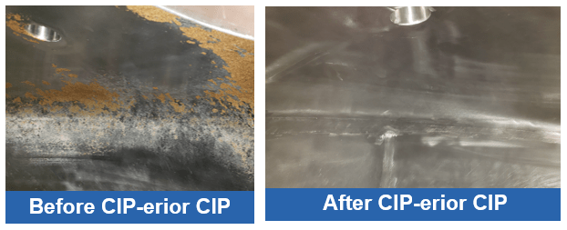 Before and After CIP cleaning