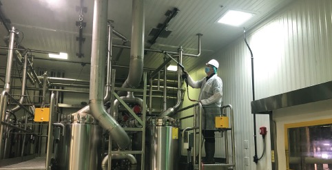 sanitizing food production plant