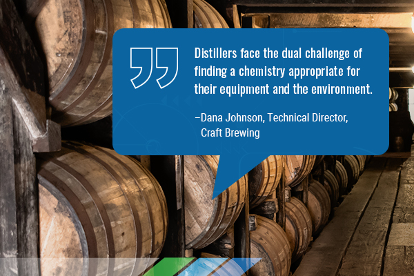 distillers face the dual challenge of finding a chemistry appropriate for their equipment and the environment